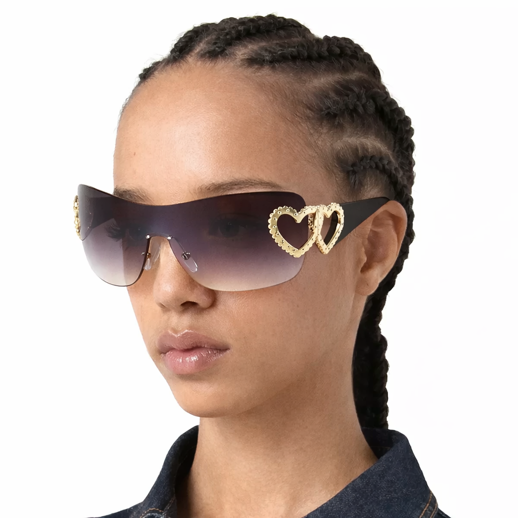 (Link 11)LondonLens Fireld Sunglasses UV400 Protection Unisex Heart Design Lightweight Plastic Frame Classic Trendy Design for Driving Travel